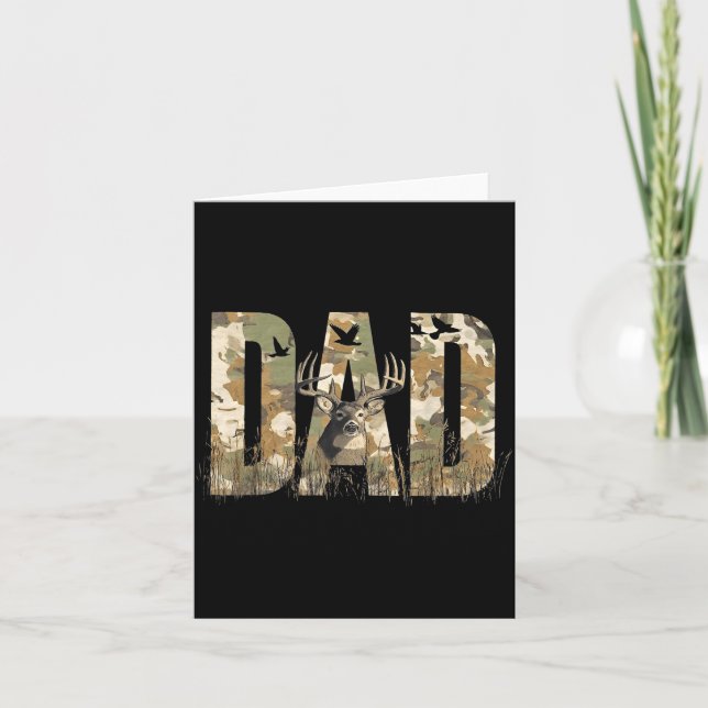 Carte Funny Camo Dad Hunting Camouflage Deer Father's Da (Devant)
