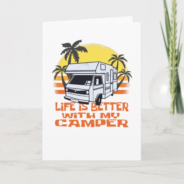 Carte Funny Camper Motorhome - Camping Caravan (Devant)