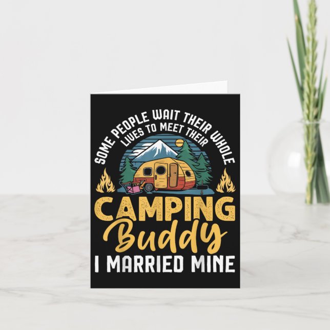 Carte Funny Camping Camper Couple Camping Amateurs Parte (Devant)
