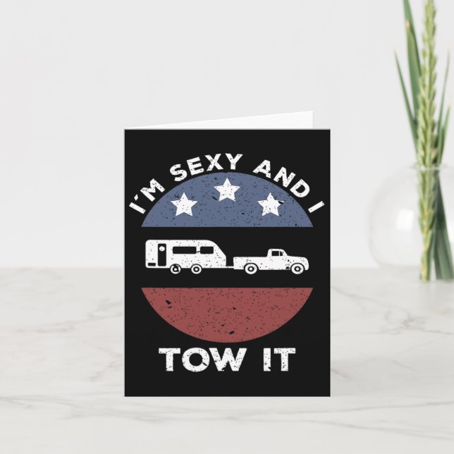 Carte Funny Camping Rv Im Y Et Je Le Tow (Devant)