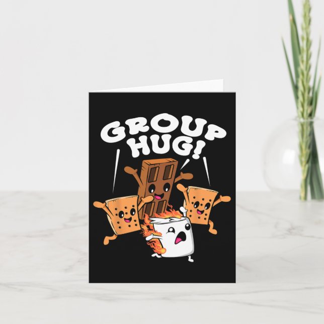 Carte Funny Camping Smores Group Hug Marshmallow Chocola (Devant)