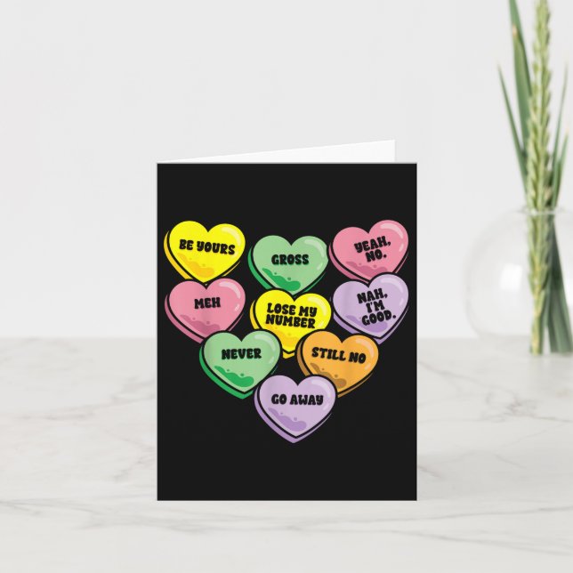 Carte Funny Candy Heart Anti Valentines Jour Sarcastique (Devant)