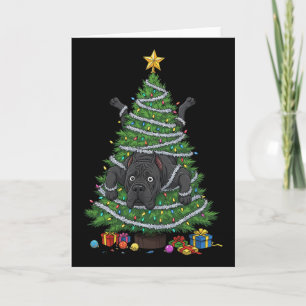 Carte Funny Cane Corso Noël Arbre Lumineux Enfants Homme