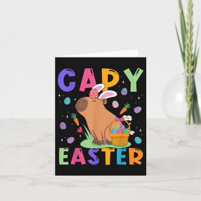 Carte Funny Capybara Jour de Pâques Capy Oeufs de Pâques (Devant)