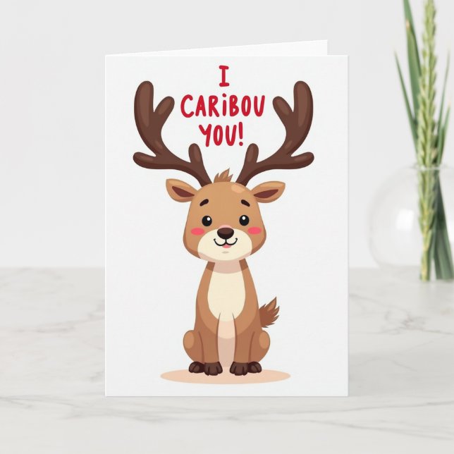 Carte Funny Caribou Care About You Card (Devant)