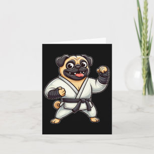 Carte Funny Carlin Doing Karate Martial Arts