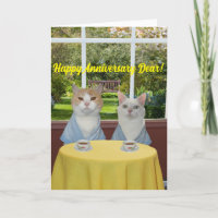 Funny Cat Anniversaire Card pour Époux