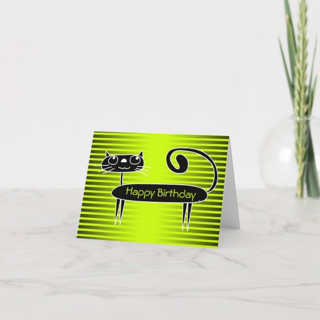 Carte Funny Cat Birthday (Devant)