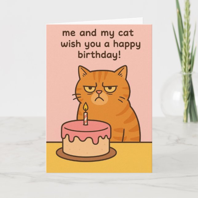 Carte Funny cat birthday card  (Devant)