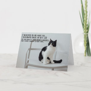Carte Funny Cat Birthday Greeting Card 