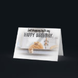 Carte Funny Cat Birthday Greeting Card<br><div class="desc">Funny fluffy Cat Birthday greeting Card for the cat lovers in your life. This cute greeting card is a perfect way to wish Happy Birthday to a friend,  co-worker,  family member or a special someone.</div>