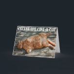 Carte Funny Cat Birthday Greeting Card<br><div class="desc">Funny Cat chilling Birthday greeting Card for the cat lovers in your life. This cute greeting card is a perfect way to wish Happy Birthday to a friend,  co-worker,  family member or a special someone.</div>