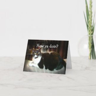 Carte Funny Cat Card Comment Ya Doin, Penser à vous