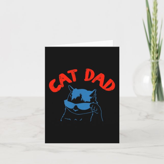 Carte Funny Cat Dad Club 2 Sided Life Is Better With Cat (Devant)