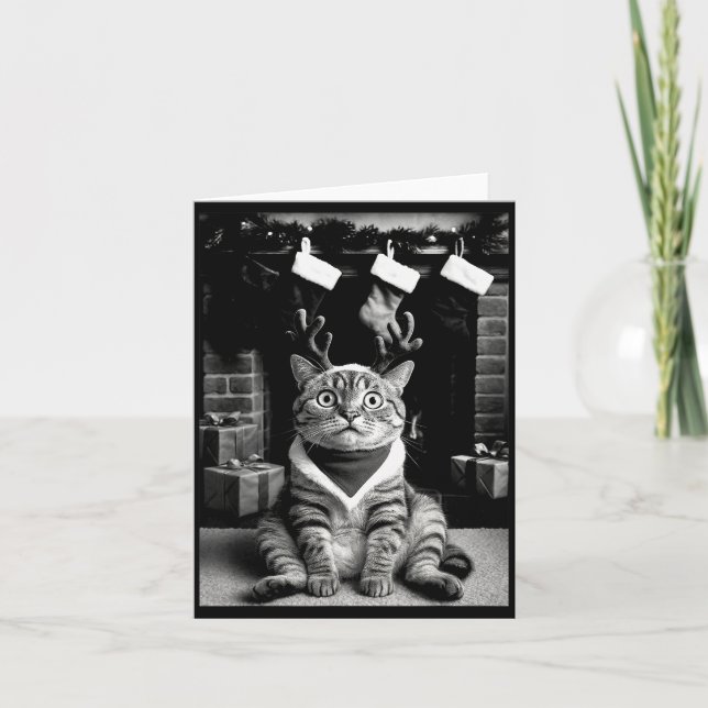 Carte Funny Cat Taking A Selfie Christmas Xmas Pajamas H (Devant)