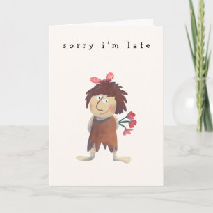 Carte Funny Cave Woman Caricature humoristique Anniversa