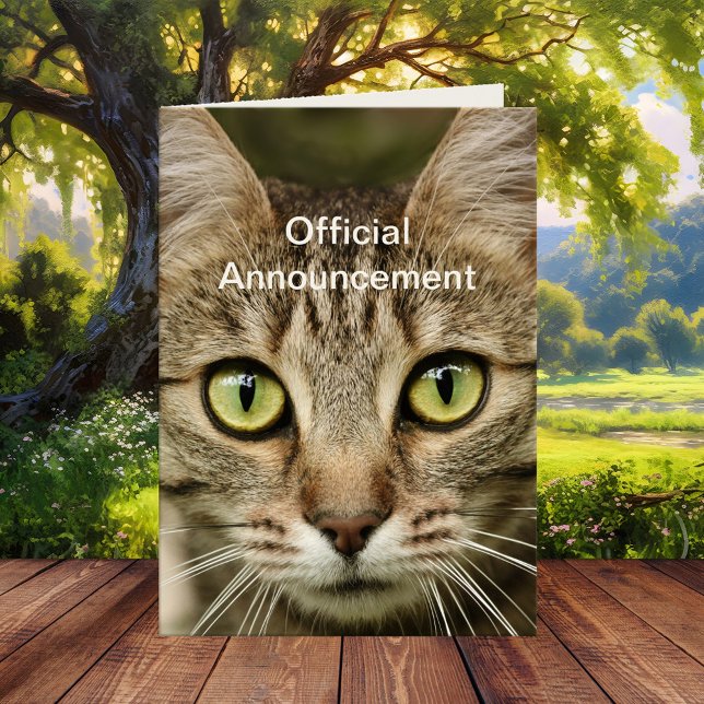 Carte Funny Chat meilleure Fête des pères papa (A cute Father's Day card featuring a cat announcing Dad to be the best Cat Dad ever)