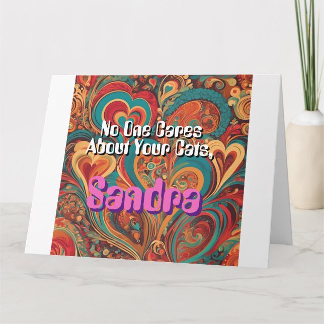 Carte Funny Chat Personnaliser dame Personnaliser Funky (Devant)