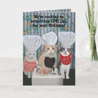 Carte Funny Chef Cats Birthday