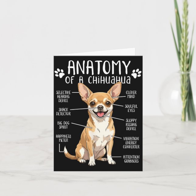 Carte Funny Chihuahua Anatomy Of A Chihuahua Dog Owner P (Devant)