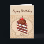 Carte Funny Chocolate Cake 30th Birthday Card<br><div class="desc">Funny Chocolate Cake 30e Humour d'anniversaire,  En célébration de leur anniversaire et le gâteau. Si vous le customisez ou si vous le personnalisez pour une autre année,  n'oubliez pas de changer le verset intérieur aussi.</div>