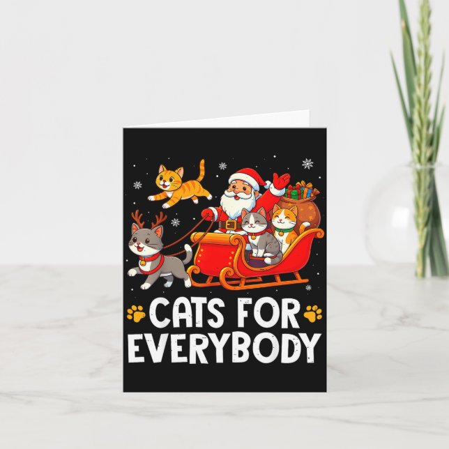 Carte Funny Christmas Cat Santa Xmas Pajamas Cats For Ev (Devant)