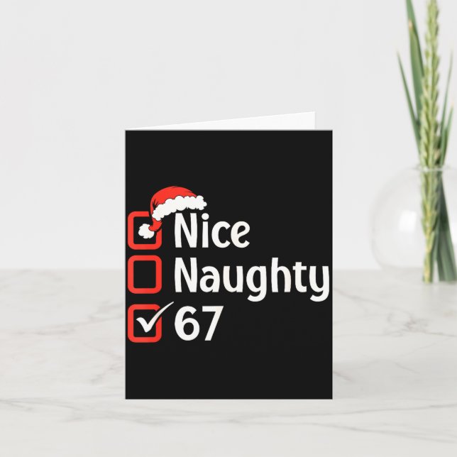 Carte Funny Christmas Checked List Nice Naughty 6 7 Meme (Devant)