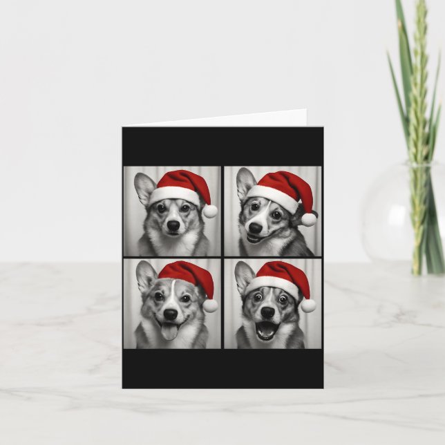 Carte Funny Christmas Corgi Santa Dog Lover Photo Booth  (Devant)