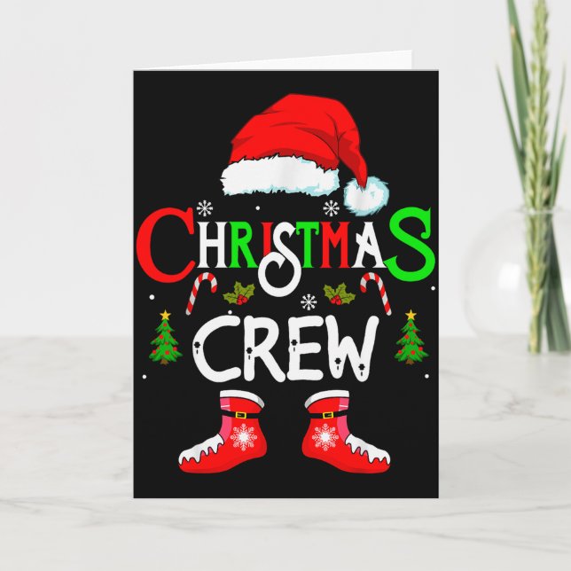 Carte Funny Christmas Crew Xmas Squad Santa Family Pajam (Devant)