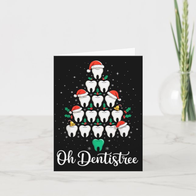 Carte Funny Christmas Dentist Xmas Dental Oh Dentistree  (Devant)
