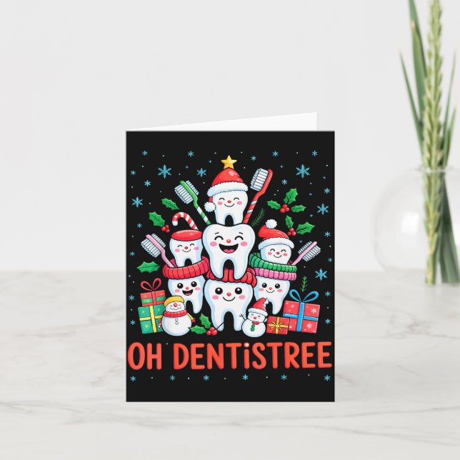 Carte Funny Christmas Dentist Xmas Dental Oh Dentistree  (Devant)
