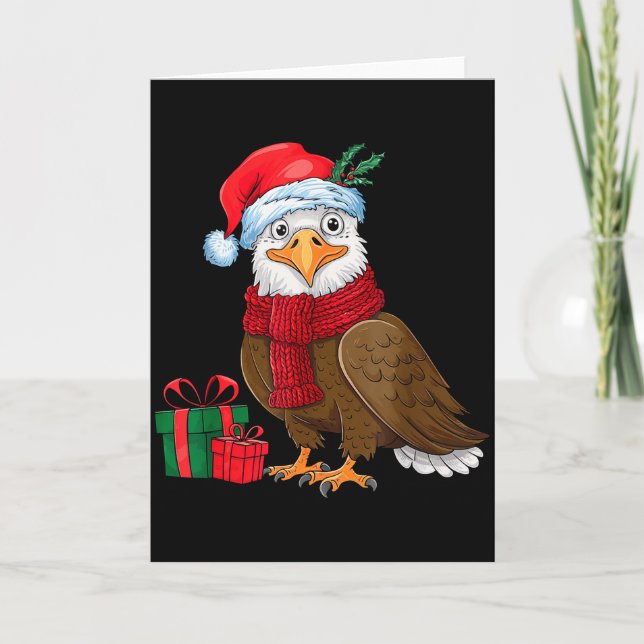 Carte Funny Christmas Eagle Patriotic Bald Eagle With Sa (Devant)