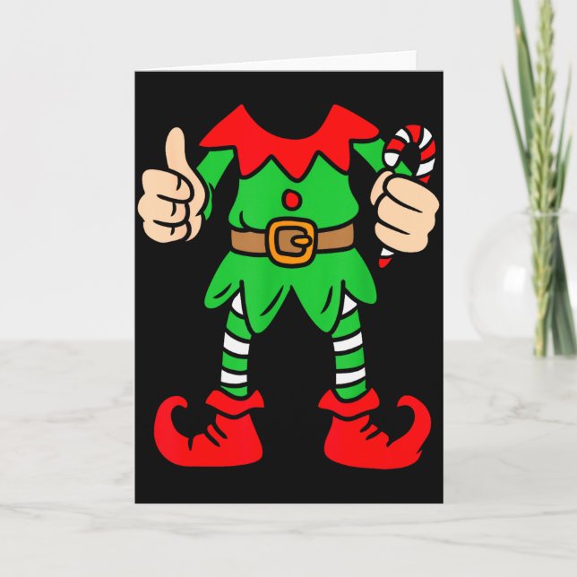 Carte Funny Christmas Elf Outfit Costume Xmas Family Adu (Devant)