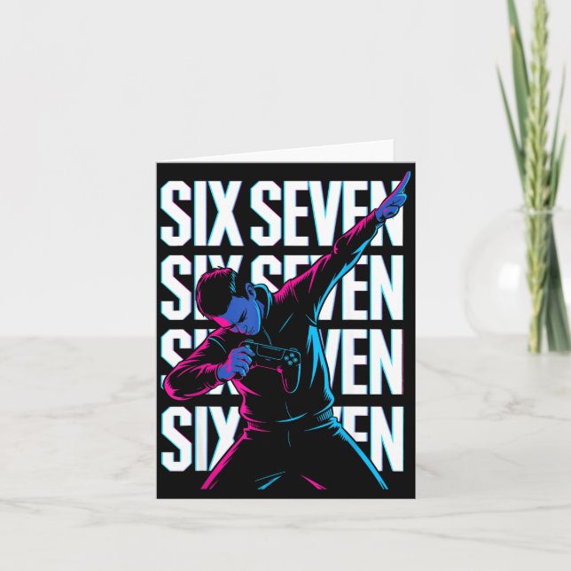 Carte Funny Christmas Gamer Dabbing Xmas Dab Six Seven 6 (Devant)