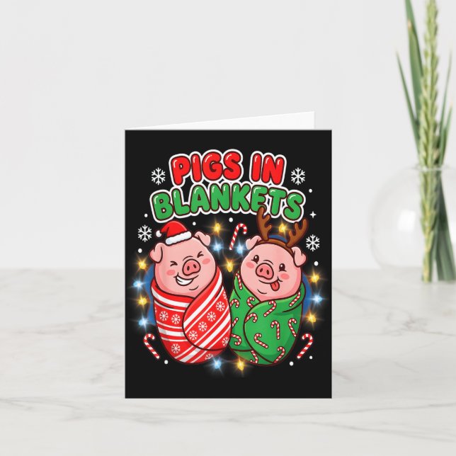 Carte Funny Christmas Gs In Blankets Festive Food Pun  (Devant)