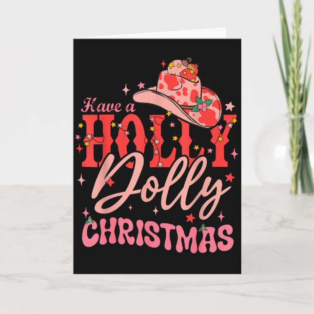 Carte Funny Christmas Have A Holly Christmas Jolly Cowgi (Devant)