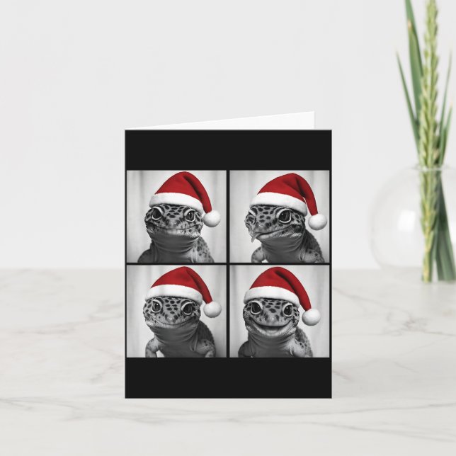 Carte Funny Christmas Leopard Gecko Santa Photo Booth  (Devant)