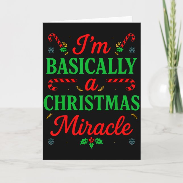 Carte Funny Christmas Miracle Festive Xmas Pajama Humor  (Devant)