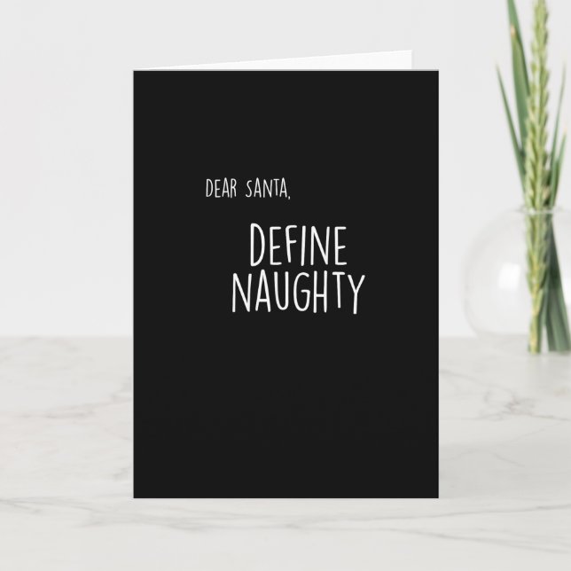 Carte Funny Christmas Naughty Nice Santa Checklist (Devant)