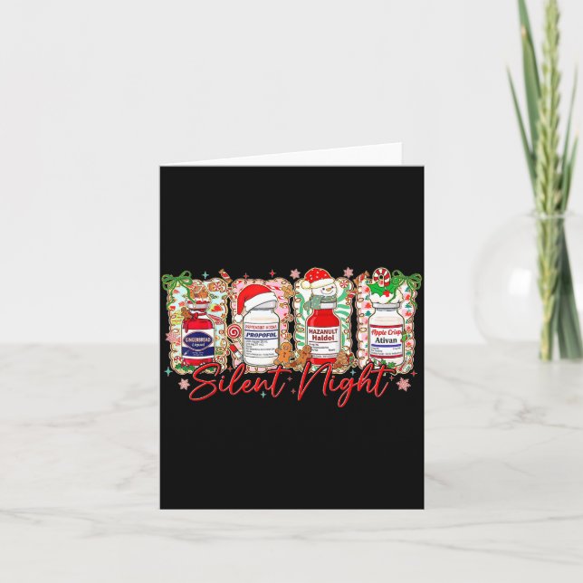 Carte Funny Christmas Nurse Silent Night Medical Humor  (Devant)