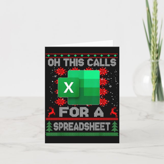 Carte Funny Christmas Oh This Calls For A Spreadsheet Sa (Devant)