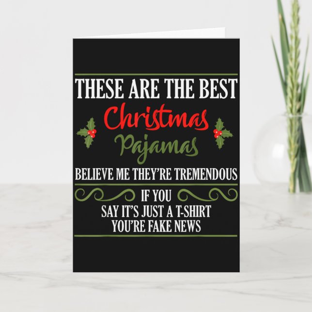 Carte Funny Christmas Pajamas Donald Trump Gag Joke Pjs  (Devant)