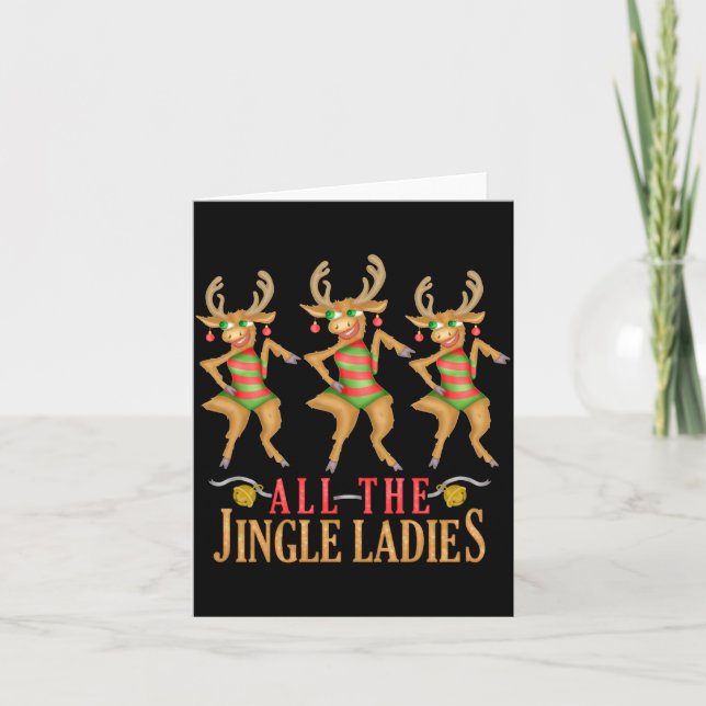 Carte Funny Christmas Reindeer All The Jingle Ladies  (Devant)