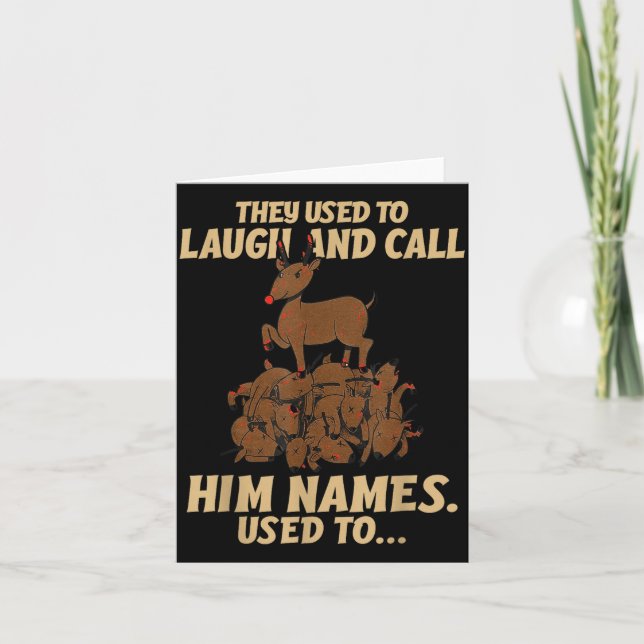 Carte Funny Christmas Reindeer They Used To Laugh &amp;  (Devant)