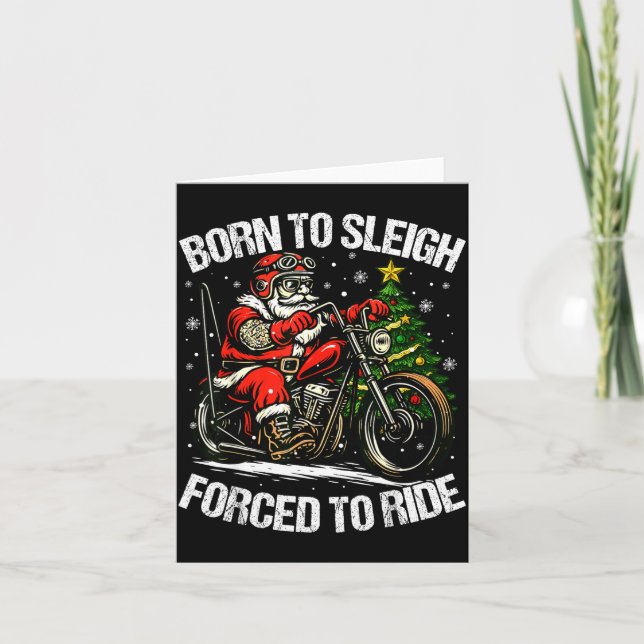 Carte Funny Christmas Santa Riding Motorcycle Bike Biker (Devant)