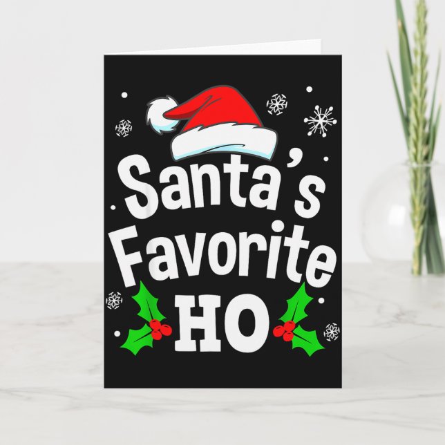 Carte Funny Christmas Santa's Favorite Ho Naughty Pajama (Devant)