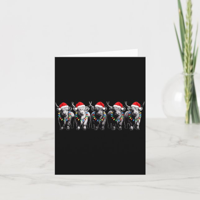 Carte Funny Christmas Scottish Highland Cow Xmas Farm An (Devant)