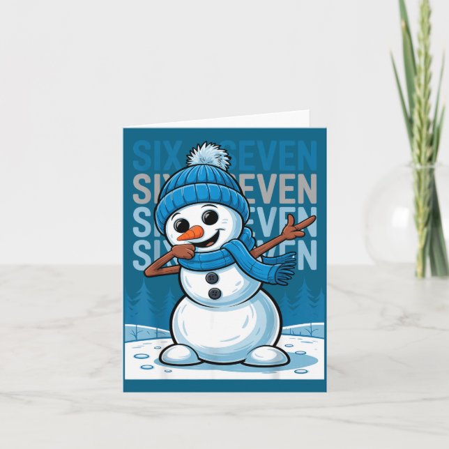 Carte Funny Christmas Snowman Dabbing Xmas Dab Six Seven (Devant)