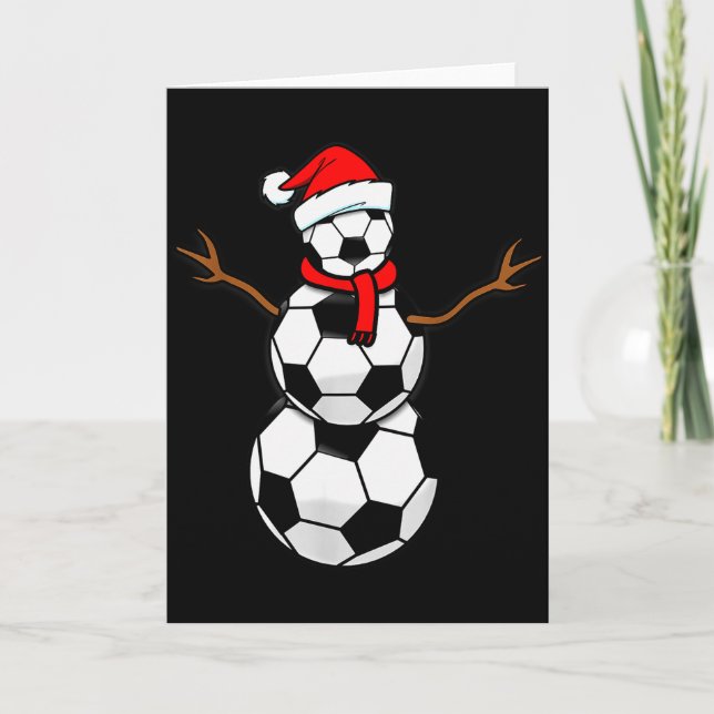 Carte Funny Christmas Soccer Santa Snowman  (Devant)