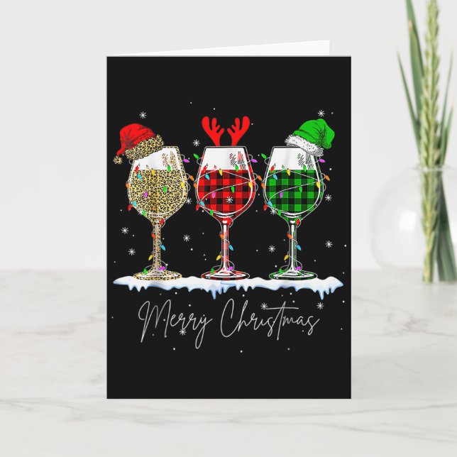 Carte Funny Christmas Srits Gles Of Wine Xmas Holidays P (Devant)